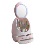 Mirror with led lights Makeup Box Cosmetics Rack  Lipstick Eyeliner Makeup Tool Storage with Light Storage Box Makeup Mirror
