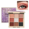 MISS ROSE 9 Color Glitter Earth Tone Nude Matte Makeup Eyeshadow Palette