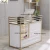 Import modern design hair salon white&amp;gold reception counter table for spa from China