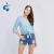 Import Modern design summer plain dyed denim shirts for women blouses from China