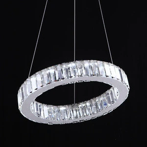 Modern high quality circle k9 crystal chandelier led pendant light