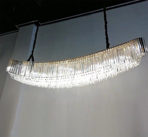 modern led chandelier light rectangle K9 crystal led hanging drop lamp home lamparas lighting for dining living room