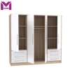Modern Simple Wooden  Bedroom 4 doors Wardrobe Design