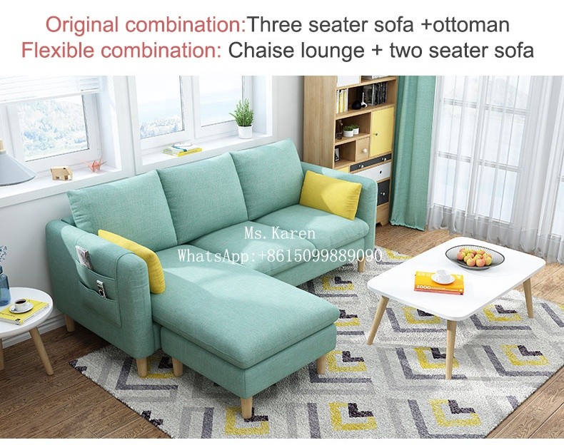 Modern sofa fabric wholesale storage and washable living room sofa flexible two seater sofa