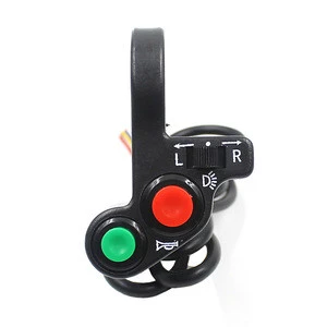 Motorcycle Electric Bike/Scooter Light Turn Signal&Horn Switch ON/OFF Button W/Red Green Buttons