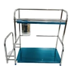 Multifunction standing 2 layers 40cm 201 stainless steel kitchen sauce bottle storage rack with chopping block  knives holder
