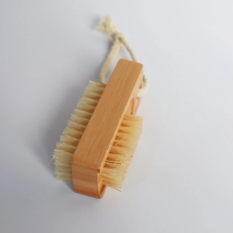 Natural Bristle Nail Brushes Wooden Nail Brush Dual Ended Nails Clean Brush Scrubbing Duster Brush