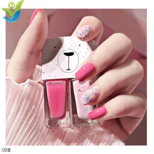 NEW 2021 Private label cute double colors nail polish Water Based Air Dry  matte halal gel nail polish set  For Nail Manicure