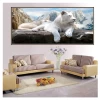 New hot selling wholesale 5D diamond painting animal white lion DIY 5D crystal diamond painting
