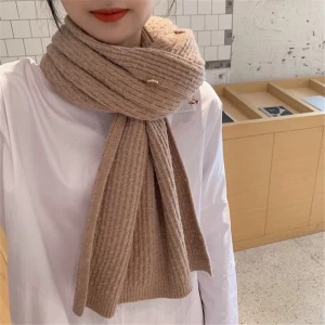 New Knitted Shawl Women&#x27;s Multi-Purpose Versatile Scarf Cashmere Dual-Use Metal Buckle Wool Cloak Scarf Winter