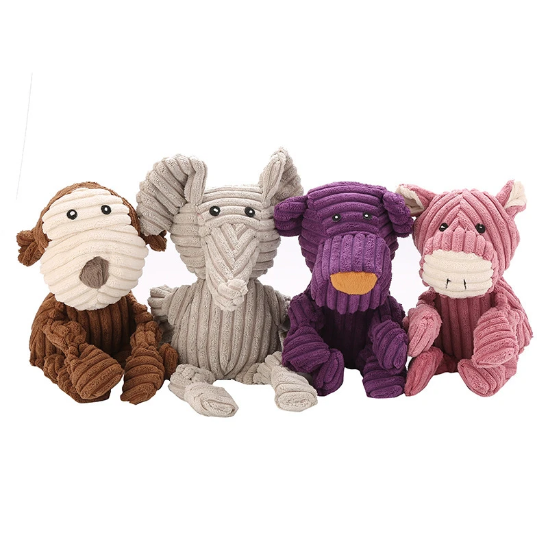 New Pet Dog Toy Plush Elephant Monkey Dog Chewing Sound Toy Molar Teeth Cleaning Supplies Squeaky Dog Toys