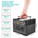 New product ideas300 wh electricity portable power station storage power bank solar generator power supply with led light