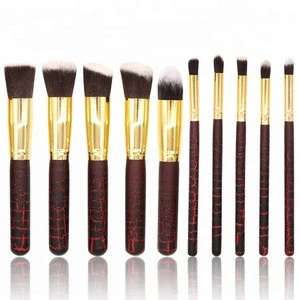 No Label Marble Figure Brown 10 pcs Personalized Makeup Brushes
