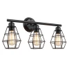 Nordic Black E27 Antique wall lamp 3 Lights Vanity Light Wrought Iron Wall Lampe