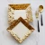 Import Nordic luxury golden western food plate high end hotel rectangular ceramic plate from China