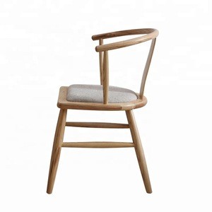 Nordic Teak  Rattan Velvet Wooden Leisure Armrest Dining  Chair for Hotel