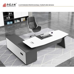 OEM Customized Fashion Luxury Elegant Solid Wood Furniture Office Desk with Cabinet