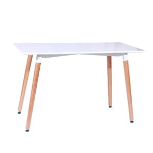 Office Living Room Fastfood Restaurant Cheap Rectangle Simple White MDF top Dining Table