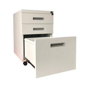 Office steel furniture Equipment movable metal mobile 3 drawer file hanging storage filing cabinet steel pedestal