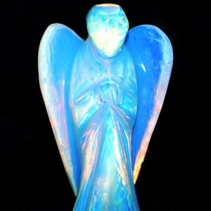Opalite 1inch Angels Semi-precious Stone Crafts Wholesale Carved Gemstone Angels