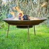 Outdoor Camping Barbecue Corten Steel Heater Round Metal Fire Pit