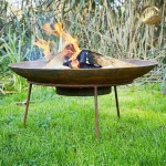 Outdoor Camping Barbecue Corten Steel Heater Round Metal Fire Pit