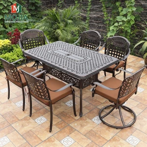 Outdoor Furniture Cast Aluminum Bistro Chair Set Outdoor Garden Dining Set Family Party Table Patio Leisure Furniture