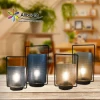 Outdoors Led Wall Glass Lamp Colored Glass Lanterns Glass Led Cylinder Table Lamp