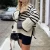 Import Oversized Knitted Pullover Women Long Sleeve Khaki Loose Casual Fashion Striped Turtleneck Sweaters from China