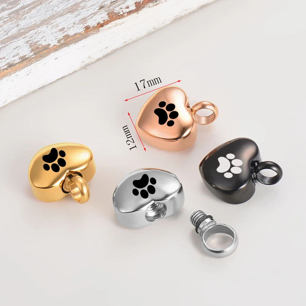 Pet Cremation Jewelry Stainless Steel Heart Urn Pendant Dog Ashes Necklace