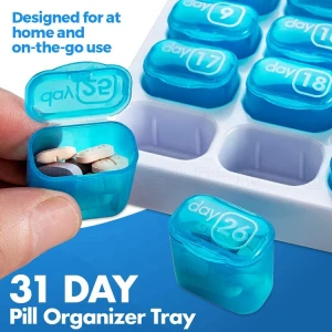 Pill Box 31 Day Medicine Tablet Dispenser Organizer Weekly Storage Case Large Monthly Pill Organizer