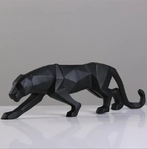 Polyresin origami geometry cheetah panther statue animal home decor