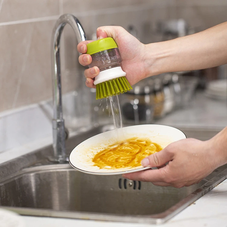 Portable Mini Kitchen Cleaning Brush Wash Pot Kitchen Tools Plastic Handiness Dish Brush