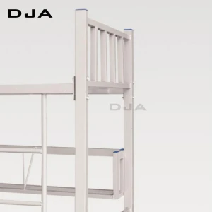 Powder coating finished square metal tube double metal bunk beds school dormitory student  bookshelf bunk bed