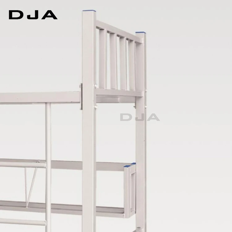Powder coating finished square metal tube double metal bunk beds school dormitory student  bookshelf bunk bed