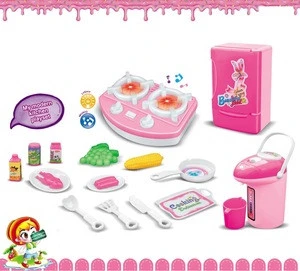 Pretend Play Set  Small Household Appliances Kitchen Cooking Game Toys With Music And Light
