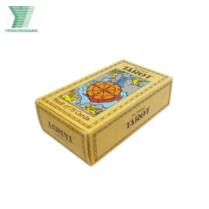 printing service CMYK printing post paper cards set with glossy finished and round corners with embossed logo outer box
