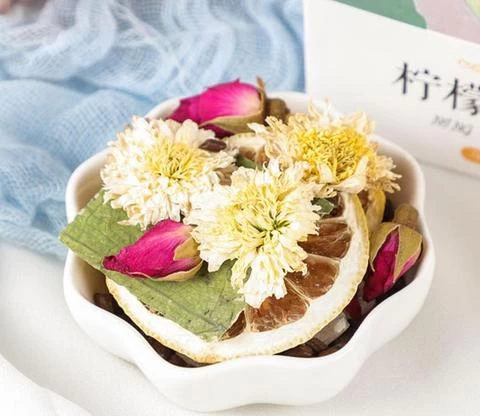 Private label Lemon Lotus leaves Rose mixed tea bag white skin lose weight tea