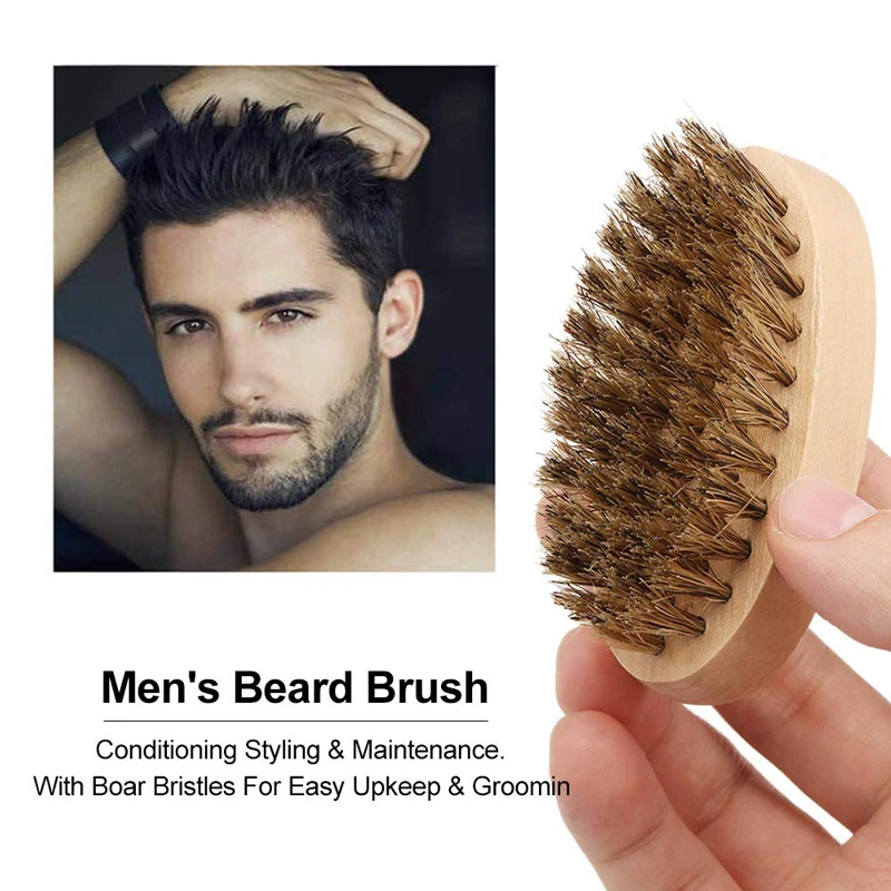 Private label Logo Men beard kit gift set wooden wood hair beard comb