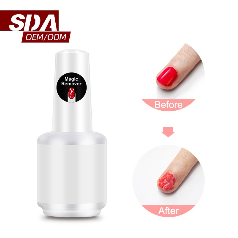 Professional nail art tools oem custom logo 15ml uv/led gel polish remover nail polish magic gel remover for wholesale