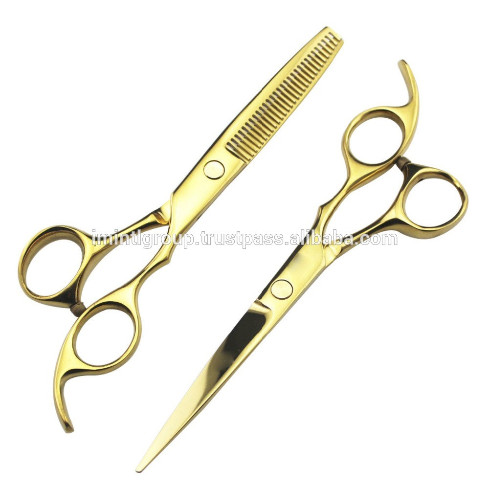 Professional Scissors shears Gold plated for professional razor edge