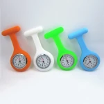 Promotion high quality colorful quartz pocket nurse fob watch silicone custom logo