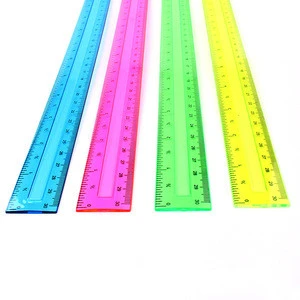 Promotional Advertising Cute Stationery Long Straight Colorful Eco-Friendly Plastic Ruler 30cm Import From China
