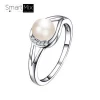 Pure 925 Silver Pearl Mounting Wedding Rings Jewelry Women