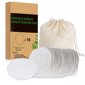 pure high quality face skin cleansing cotton pads with mesh bags