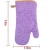 Import Purple color Solid color Kitchen Cooking Heat Resistant Microwave Glove Check hemp silicone Printed Cotton Oven Mitts from China