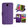 Purple leather case for archos 55 cobalt plus slik slim wallet stand leather case high quality factory price