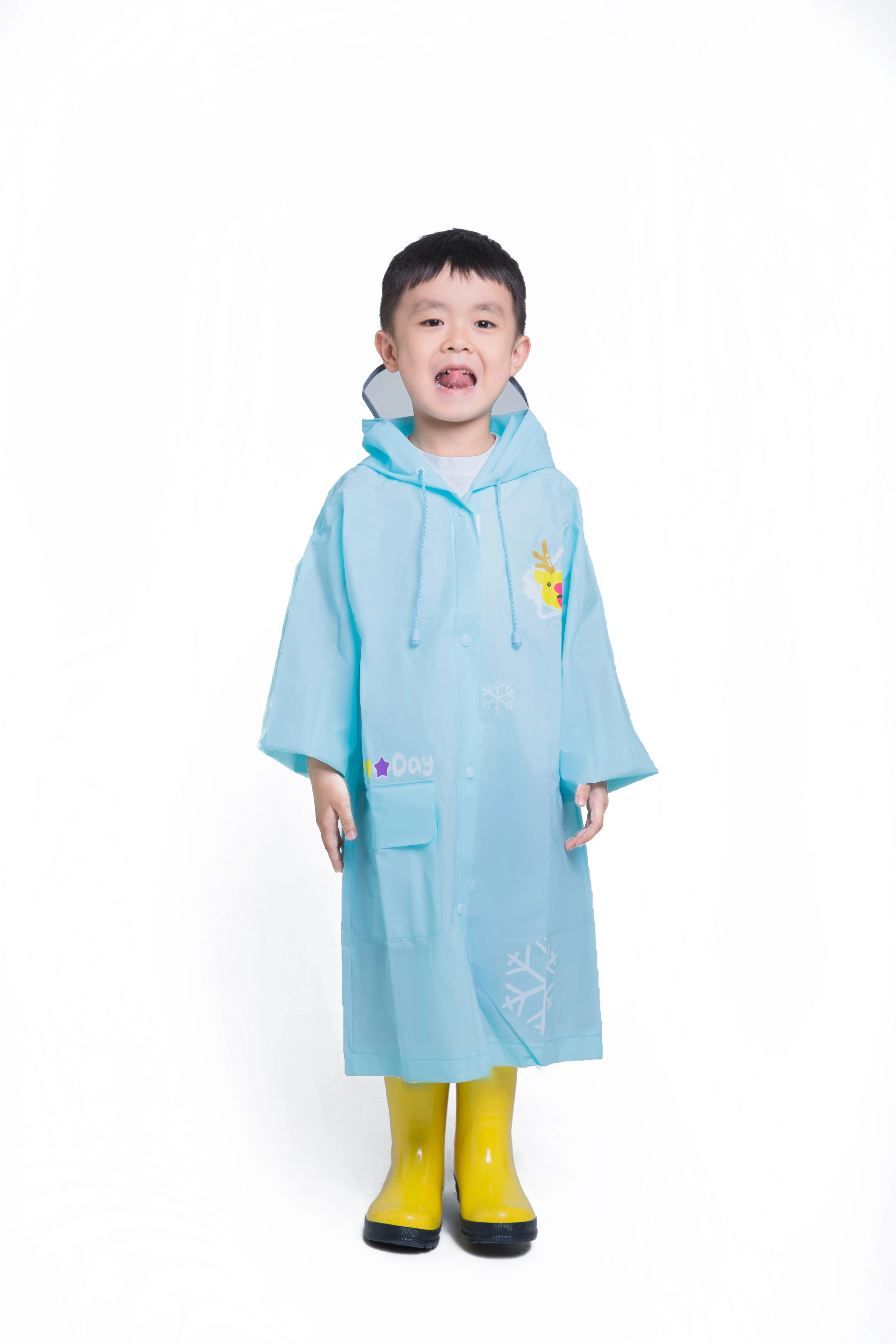 Raincoat Manufacturer Wholesale Rainsuit Kid Childrens Raincoat with Hoods Sleeved Poncho of Crius 9103