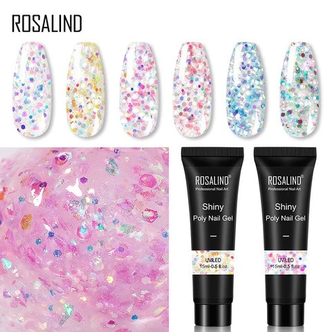 Rosalind wholesale oem custom nail art shiny color gel polish quick extension gel soak off long lasting poly nail gel polish