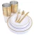 Import Rose Gold Plates & Plastic Silverware & Gold Cups, Disposable Dinnerware 150 Pieces from China